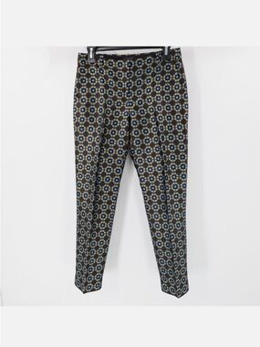 J CREW Silk Dress Pants Womens 2 Jacquard Baroque geometric trousers